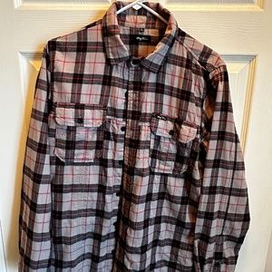 Lrg vintage flannel long-sleeve button-up - "Nature Calls LS Woven" - Medium -